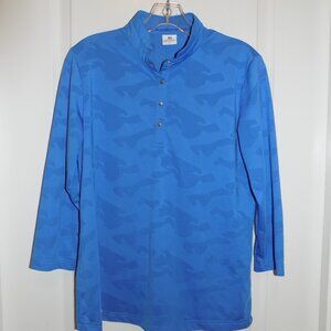 DAILY SPORTS Digne Mesh 3/4 Sleeve Golf Polo Pullover Large Camo Print $96Ret.